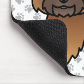 Red Brindle Cairn Terrier Dog Illustration & Paws Mousepad (Ecke)