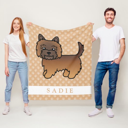 Red Brindle Cairn Terrier Dog & Individuelle Name Fleecedecke (Beispiel)