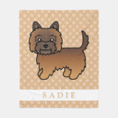 Red Brindle Cairn Terrier Dog & Individuelle Name Fleecedecke (Vorderseite)