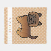 Red Brindle Cairn Terrier Dog & Individuelle Name Fleecedecke (Vorderseite (Horizontal))