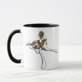 Red Brindle Greyhound Originale Kunst-Illustration Tasse (Links)