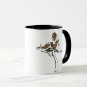 Red Brindle Greyhound Originale Kunst-Illustration Tasse (VorderseiteRechts)