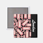 Red British Phone Booth Muster - London Magnet (Vorderseite/Rückseite)