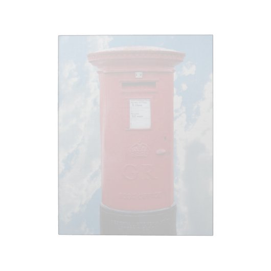Red British Post Box Notizblock (Rotiert)