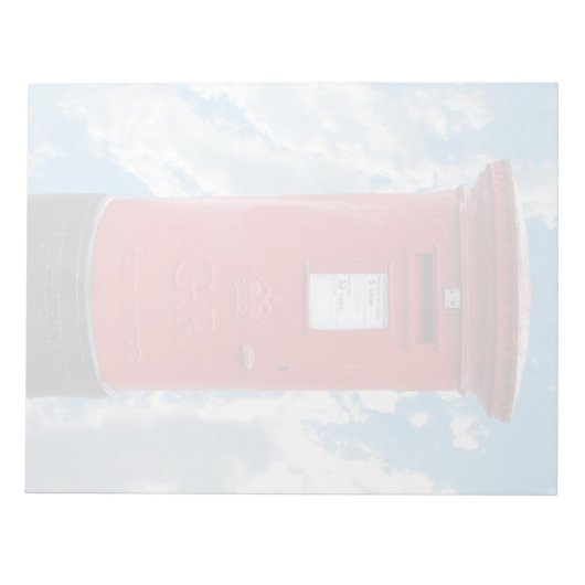 Red British Post Box Notizblock (Vorderseite)