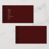 Red Brocade Gothic Vintag Business Card Visitenkarte (Vorne/Hinten)