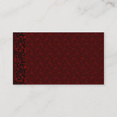 Red Brocade Gothic Vintag Business Card Visitenkarte (Rückseite)