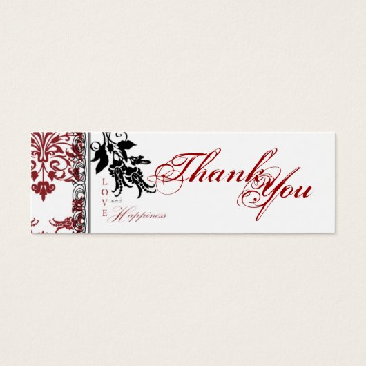 Red Brocade TY Skinny Gift Tag (Vorderseite)