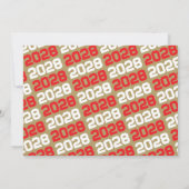 Red & Bronze Gold 3 Foto Abschluss Einladung (Rückseite)