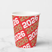 Red & Bronze Gold Class Year Abschluss Pappbecher (Vorderseite)