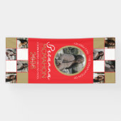 Red & Bronze Gold Foto Collage Abschluss Vinyl Banner (Horizontal)
