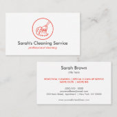 Red Broom Zuhause House Reinigung Visitenkarte (Vorne/Hinten)