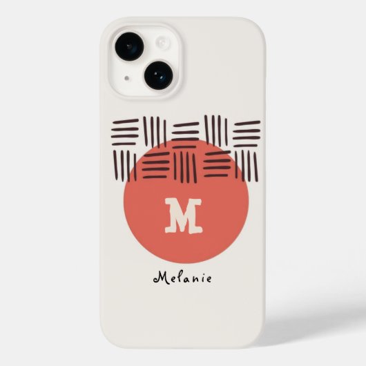 Red brown abstract aesthetic minimal Monogram Case-Mate iPhone Hülle (Rückseite)