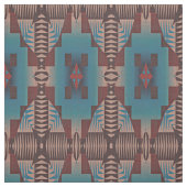 Red Brown Aquamarin Blue Green Eclectic Ethnic Loo Stoff (Muster)