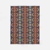 Red Brown Aquamarin Blue Orange Tribal Art Muster Fleecedecke (Vorderseite)
