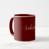 Red Brown Beruflich Calligraphy Add Name Tasse (Vorderseite Links)