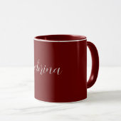Red Brown Beruflich Calligraphy Add Name Tasse (VorderseiteRechts)