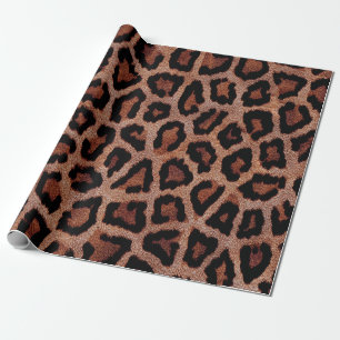 Red Brown Black Leopard Animal Print Geschenkpapier