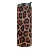 Red Brown Black Leopard Animal Print Thermosbecher (Nach links gedreht)