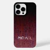 Red Brown Black Ombre Rust Metal Individuelle Name iPhone Hülle (Rückseite)