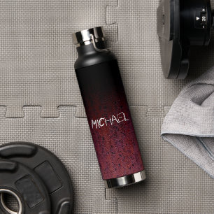 Red Brown Black Ombre Rust Metal Individuelle Name Trinkflasche