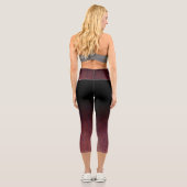 Red Brown Black Ombre Rust Metal Patina Capri Leggings (Rückseite)