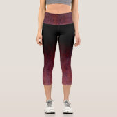 Red Brown Black Ombre Rust Metal Patina Capri Leggings (Vorderseite)