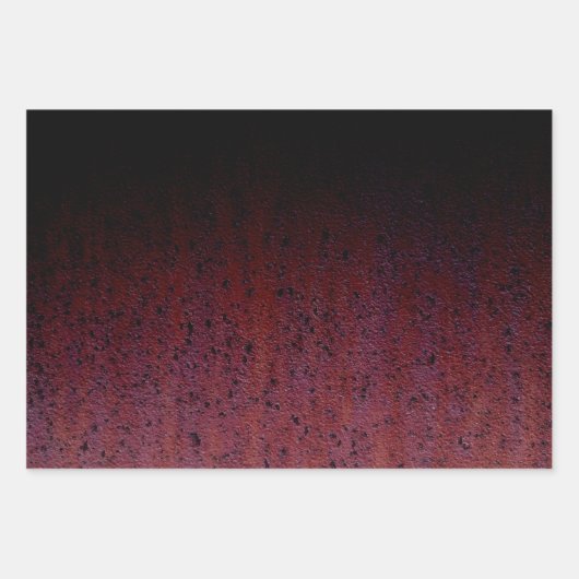 Red Brown Black Ombre Rust Metal Patina Geschenkpapier Set (Vorderseite 2)