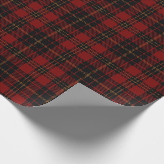 Red Brown Black Tartan Kariertes schottisches Must Geschenkpapier (Ecke)
