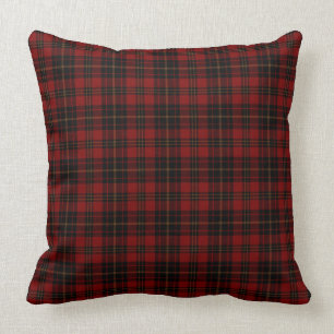 Red Brown Black Tartan Kariertes schottisches Must Kissen
