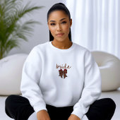 Red + Brown Checkered Bow BRIDE Sweatshirt