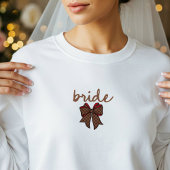 Red + Brown Checkered Bow BRIDE Sweatshirt