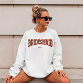 Red + Brown Checkered Varsity BRIDESMAID Sweatshirt