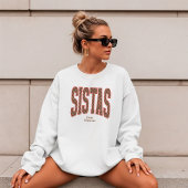 Red + Brown Checkered Varsity SISTAS Sweatshirt