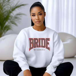 Red + Brown Faux Glitter Varsity BRIDE Sweatshirt