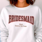 Red + Brown Faux Glitter Varsity BRIDESMAID Sweatshirt