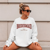 Red + Brown Faux Glitter Varsity BRIDESMAID Sweatshirt