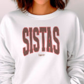 Red + Brown Faux Glitter Varsity SISTAS Sweatshirt