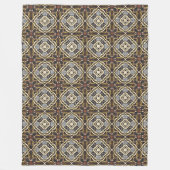 Red Brown Gray Ochre Angesagter Bohemischer Balkon Fleecedecke (Vorderseite)