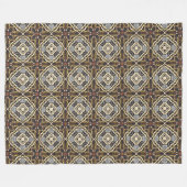 Red Brown Gray Ochre Angesagter Bohemischer Balkon Fleecedecke (Vorderseite (Horizontal))