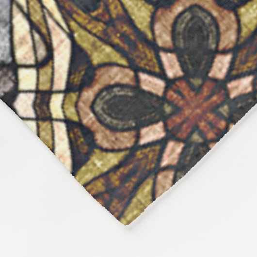 Red Brown Gray Ochre Angesagter Bohemischer Balkon Fleecedecke (Ecke)