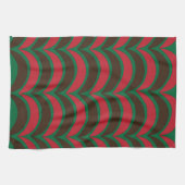 Red Brown Green Abstrakt Geometric Muster Geschirrtuch (Horizontal)
