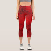Red Brown High Waisted Capris | Zazzle_Growshop. (Vorderseite)