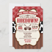 Red Brown Hoedown Party Einladung (Vorderseite)
