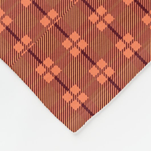 Red Brown Intricate Pattern Fleecedecke (Ecke)