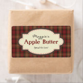 Red & Brown Kariert Apple Butter Jam Jar Labels (Insitu)