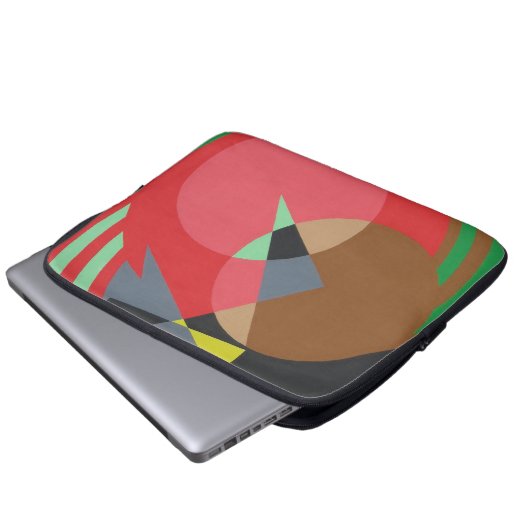 Red & Brown Modern Art Laptop Sleeve (Vorne Knopf)