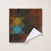 red brown olive yellow and turquoise badhandtuch set (Waschlappen)