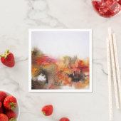 Red Brown Orange White Moderne Abstrakte Kunst Serviette (Beispiel)