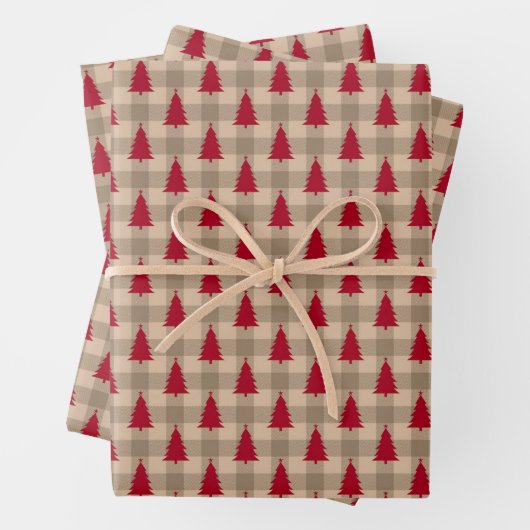 Red Brown Tan Buffalo Kariert Rustikale Weihnachte Geschenkpapier Set (Beispiel)